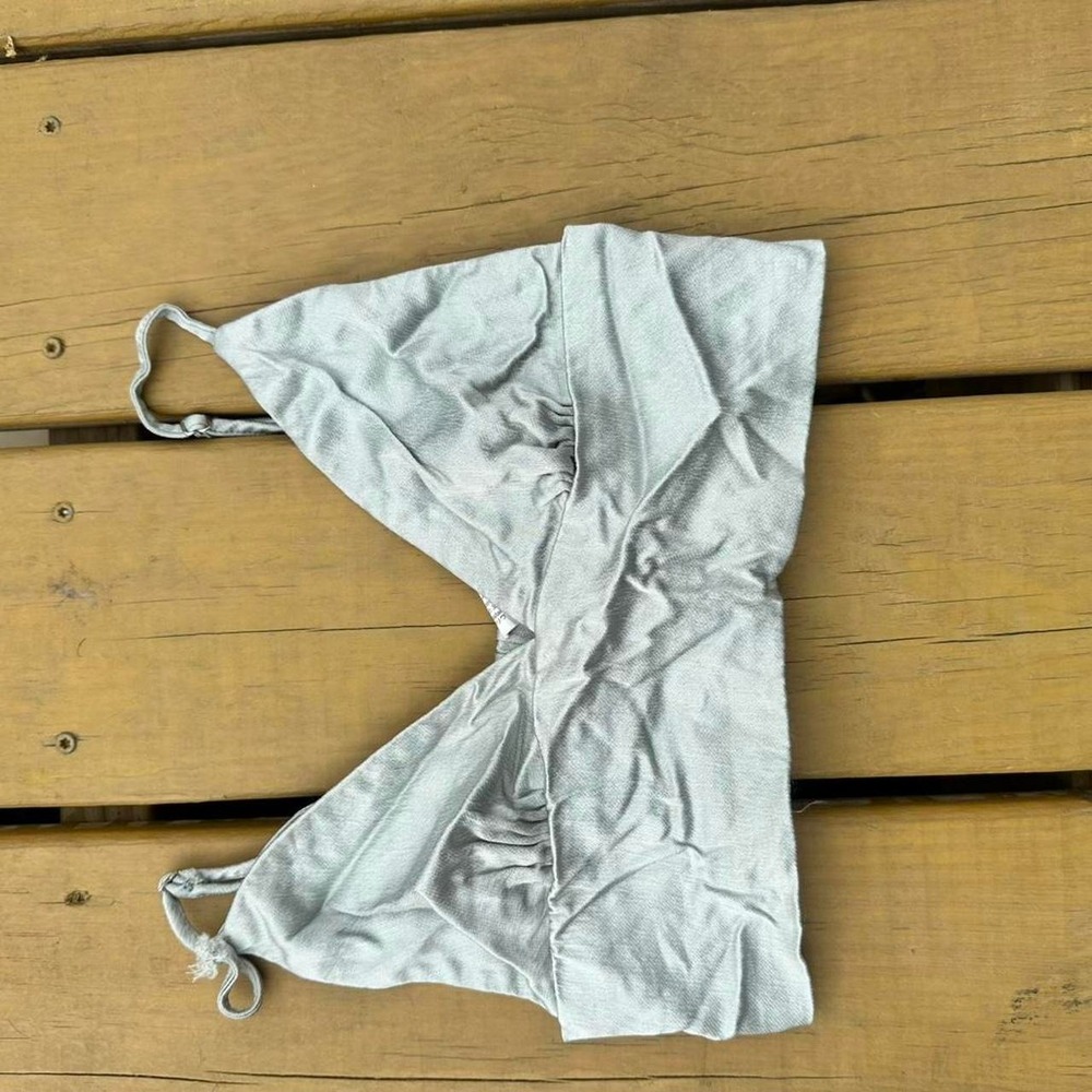 Zara grey tube top with tie detail. Size: XS